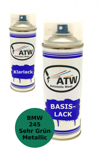 Autolack für BMW 245 Sehr Grün Metallic+400ml Klarlack Set